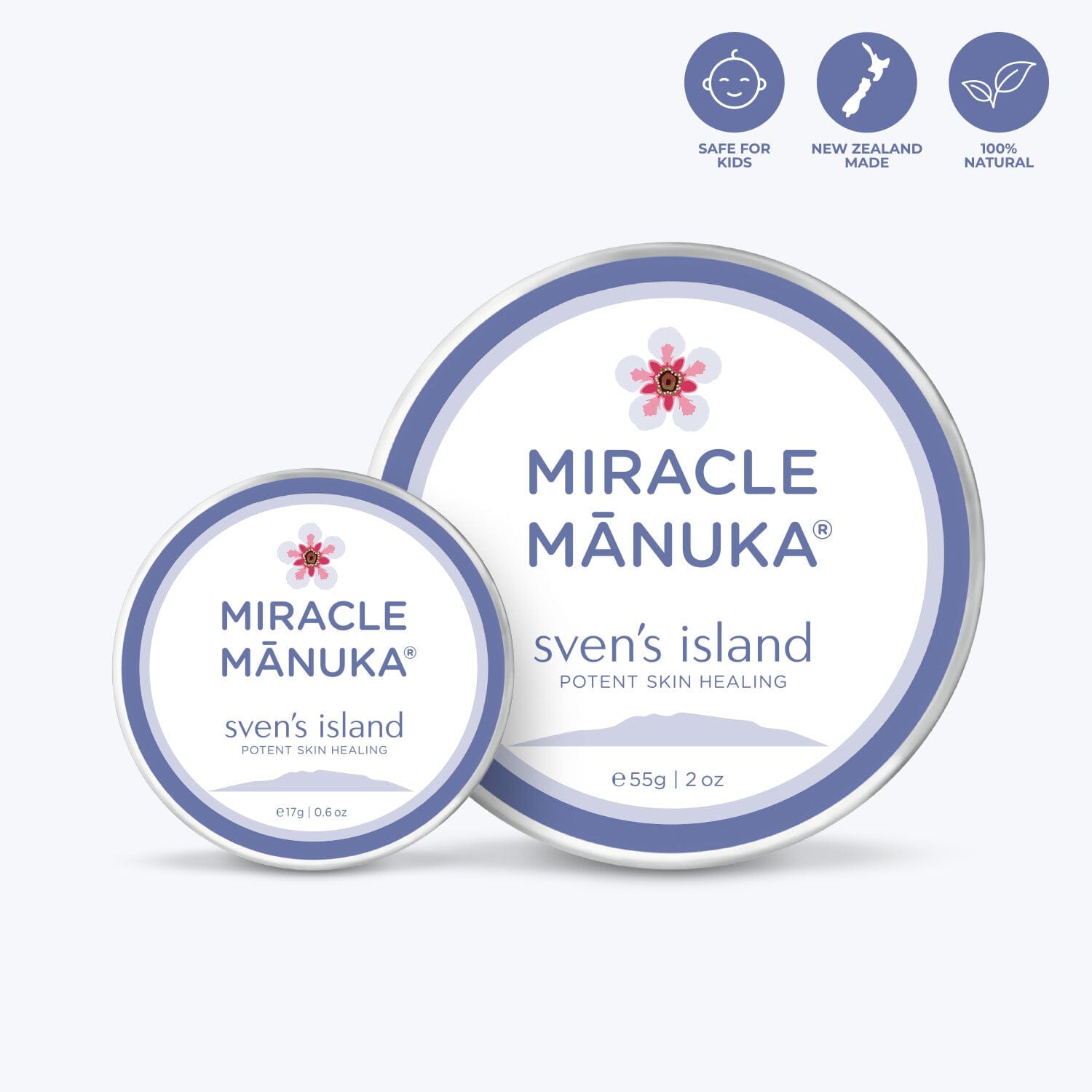 Miracle Manuka Bundle - Skin Repair Ointment 55gm tin and 17gm tin BODY Sven’s Island New Zealand 