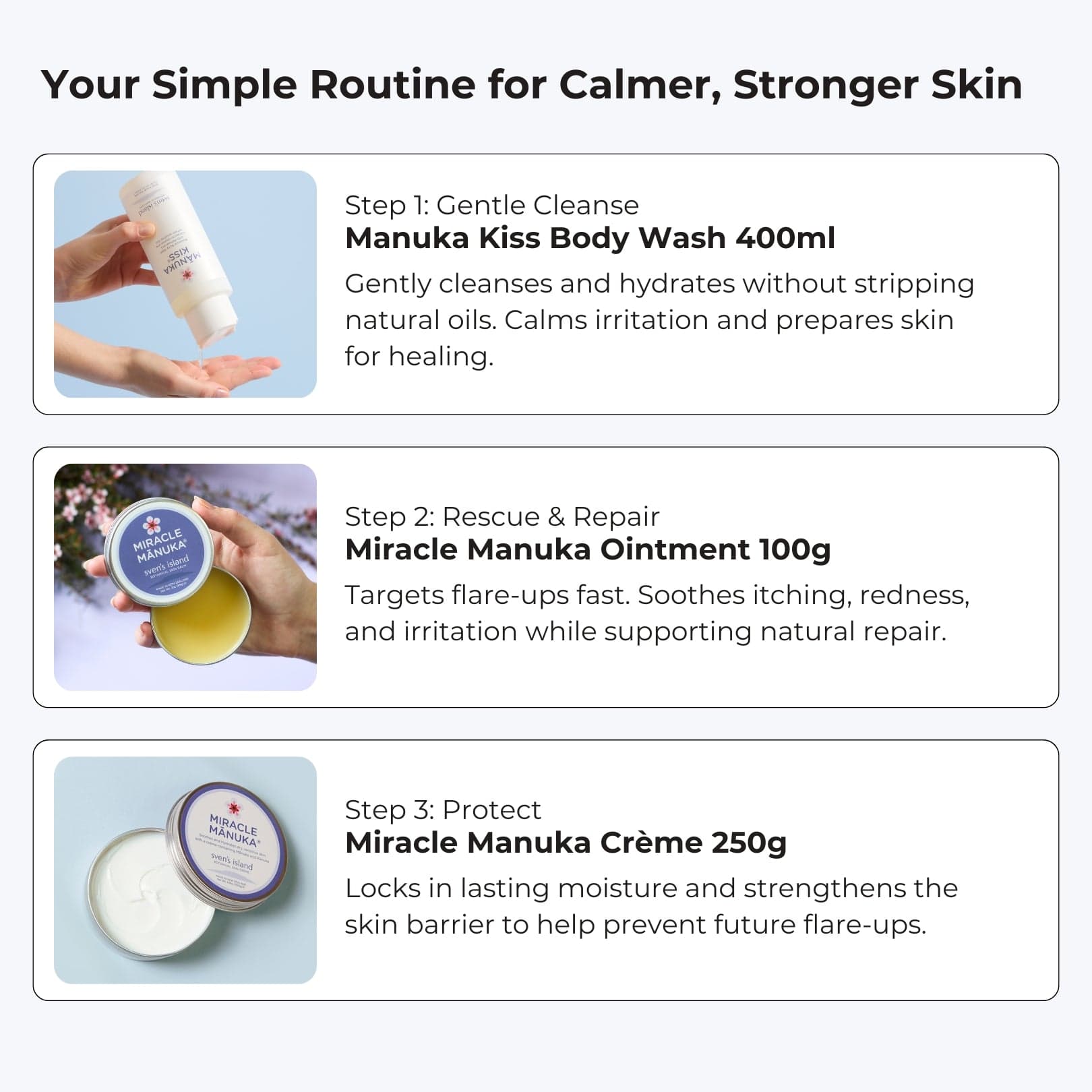 Sven’s Island New Zealand Eczema Trio Starter Kit Eczema Cream