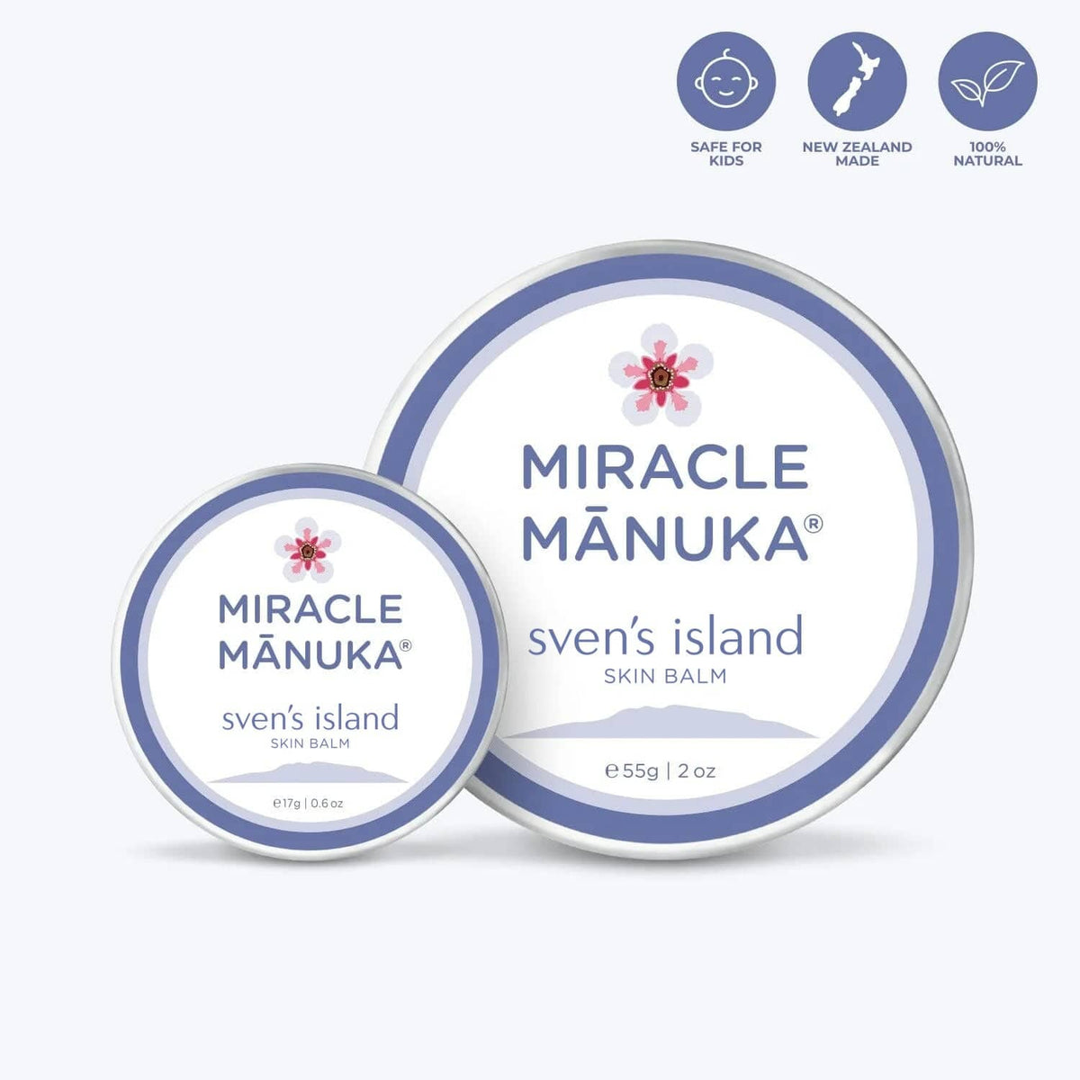 Sven’s Island New Zealand Miracle Manuka Bundle - Skin Repair Ointment 55gm tin and 17gm tin Eczema Cream