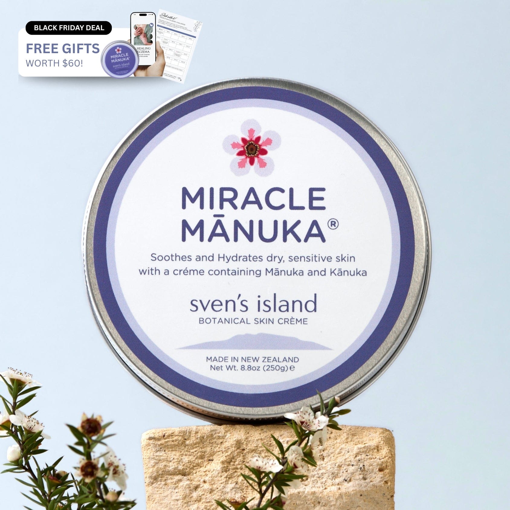 Sven’s Island New Zealand Miracle Manuka - Crème 250g Eczema Cream